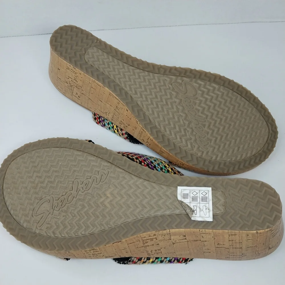 Skechers Beverly Delighted Womens 10 Luxe Foam Rainbow Woven Open Toe Sandals - Picture 9 of 9